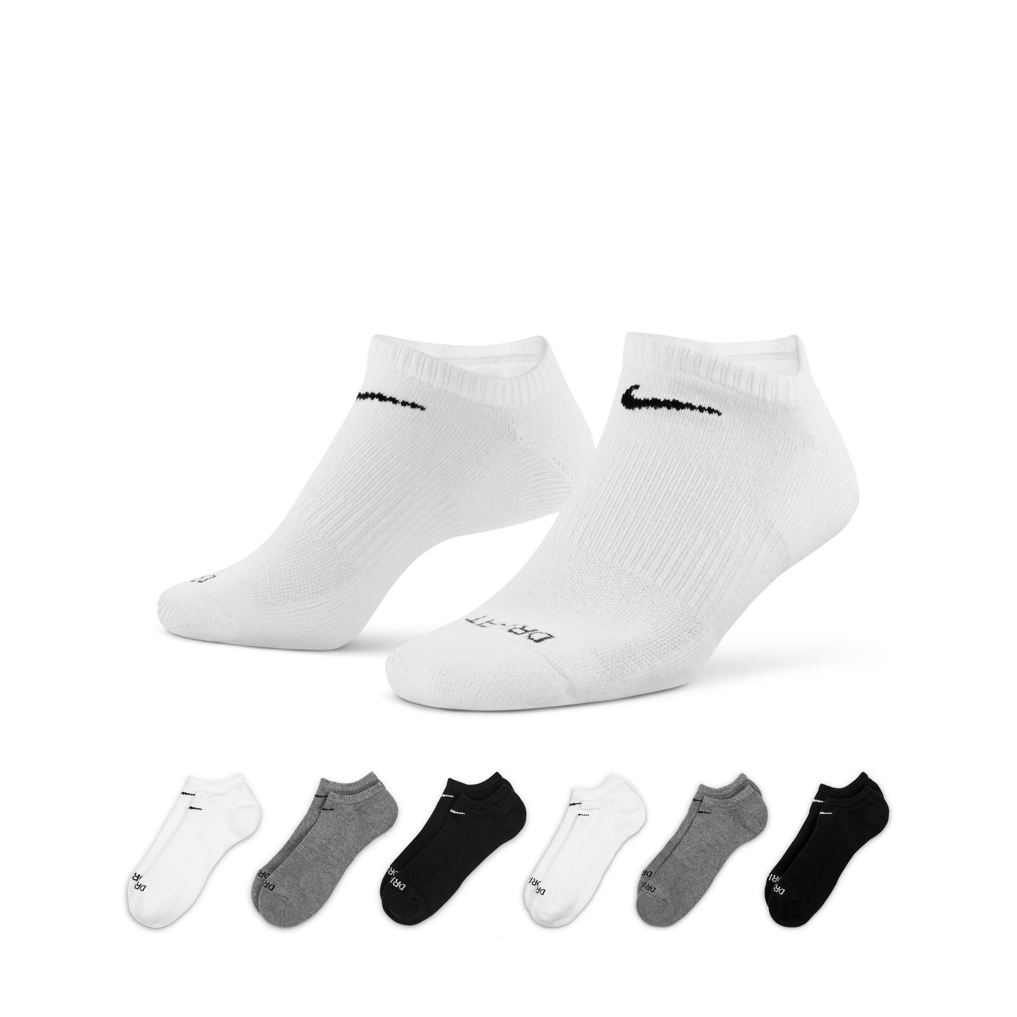 Nike Everyday Plus Cushioned Training No-Show Socks (6 Pairs) - Black/White/Grey